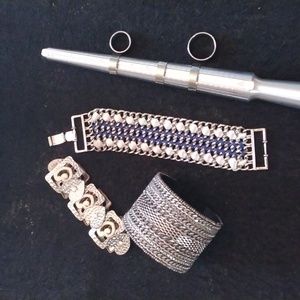 2 FOR $15 BUNDLE SALE!Jewelry stainless steel rings bracelets lot. Silver color.